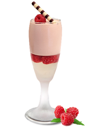 Mousse con geleè di prosecco